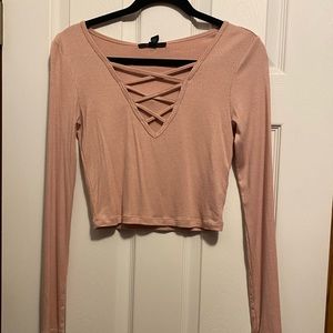 NWT Blush long sleeve crop top